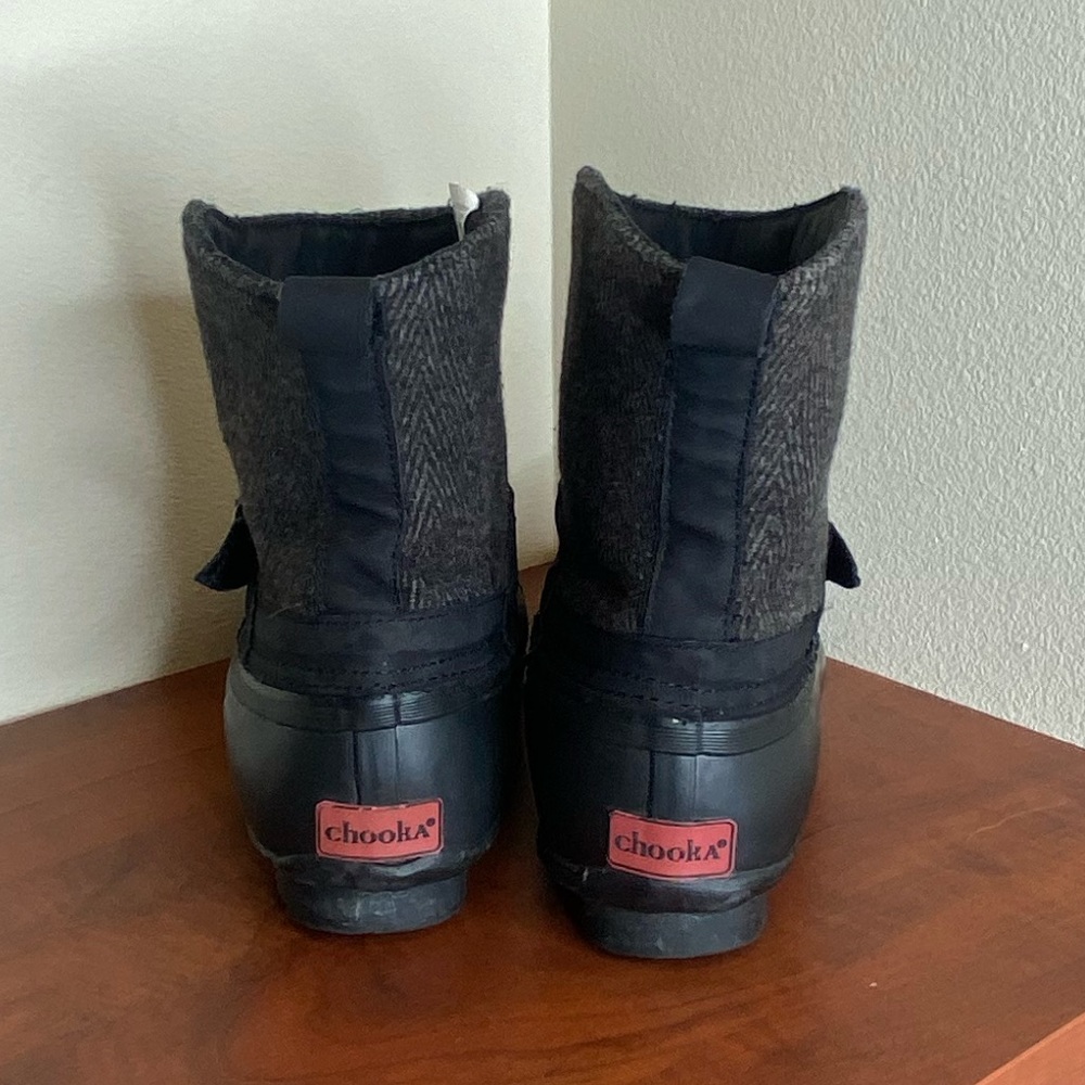 CHOOKA Step-In Duck Herringbone Boots, Women’s 9, Matte Black - Picture 7 of 13